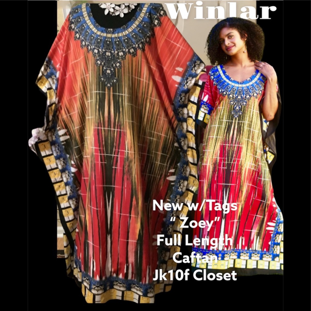 LOWEST🌺 NWT WINLAR MULTICOLOR COVERUP/CAFTAN DRESS